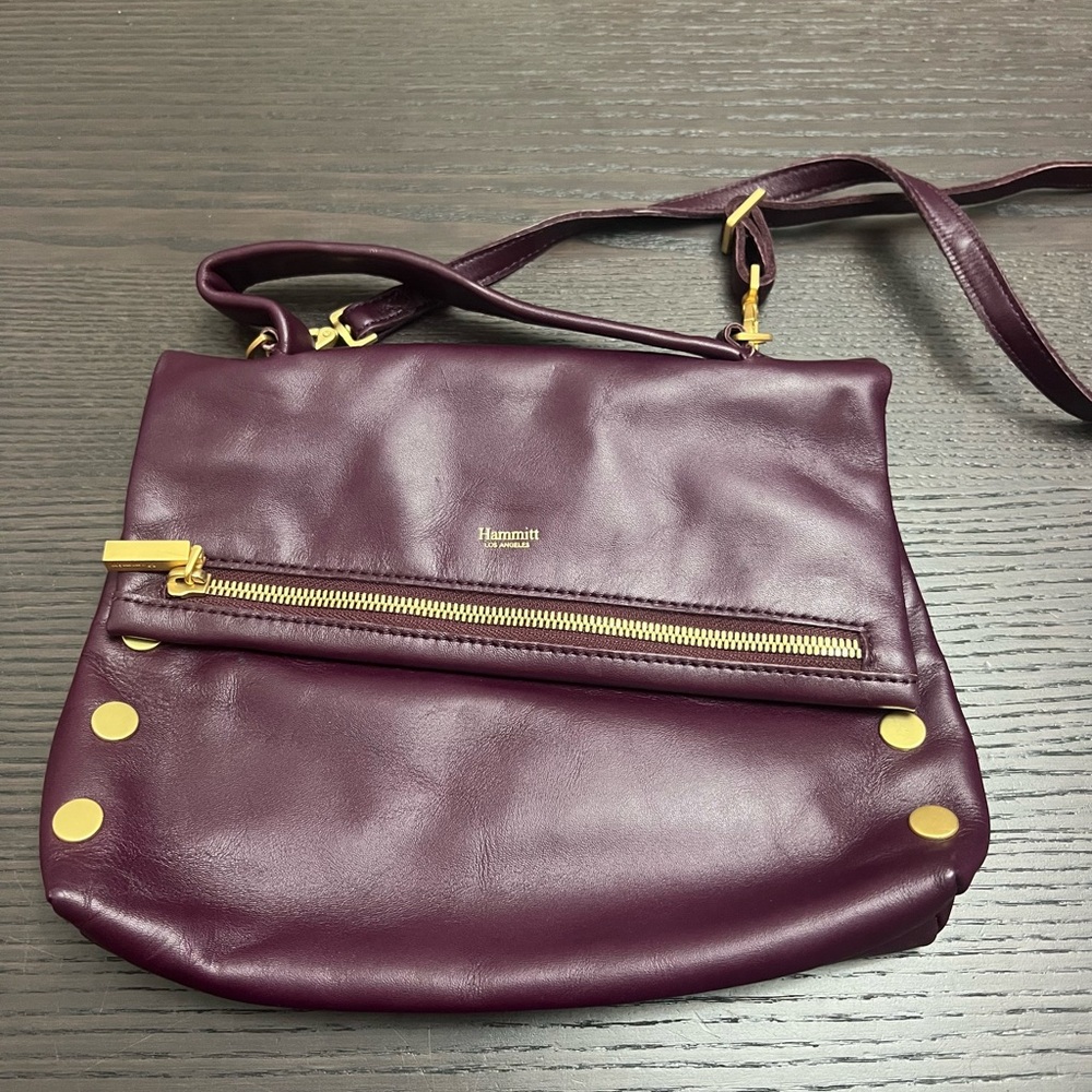 Hammitt Purple Leather Crossbody Bag backpack vip missing one strap